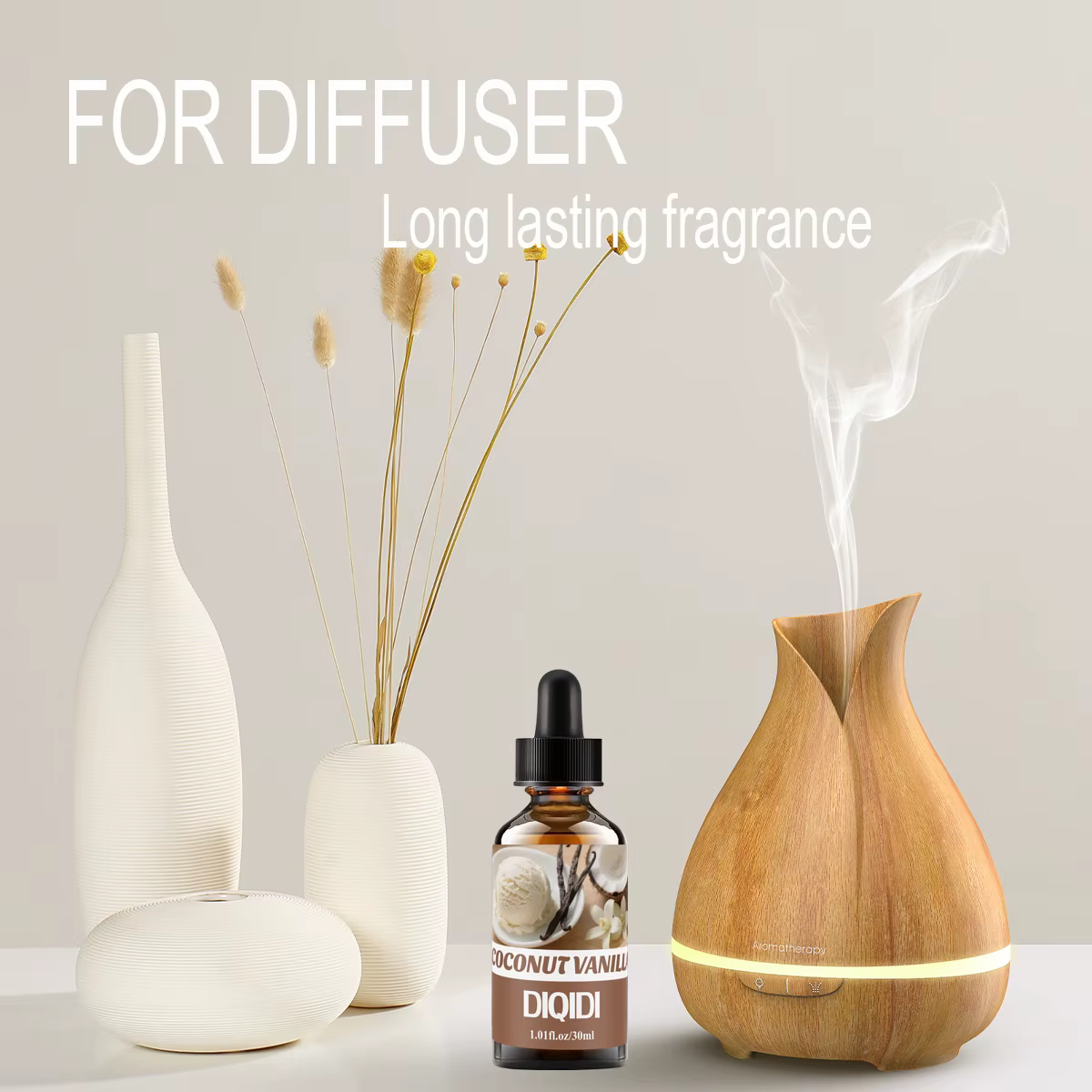 Huile essentielle de noix de coco et de vanille, 30ML, huile essentielle d'aromathérapie domestique, huile parfumée, diffuseur, humidificateur. Air frais, Noël