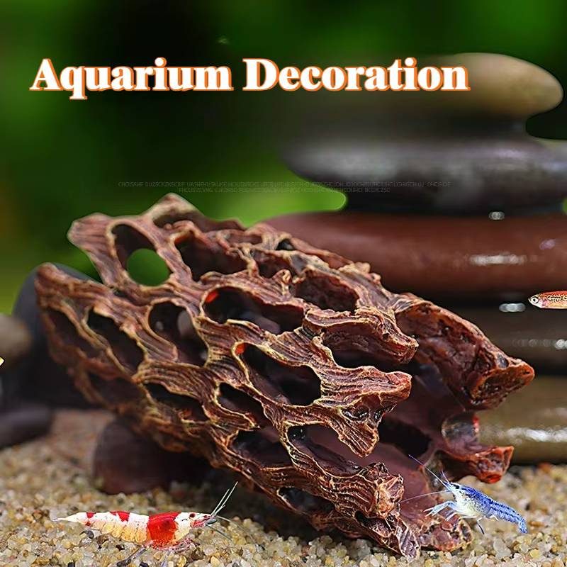 Grottes cachette d'aquarium, abri pour poissons et crevettes, trous d'élevage pour copeaux, décor d'aquarium, fournitures aquatiques pour animaux de compagnie