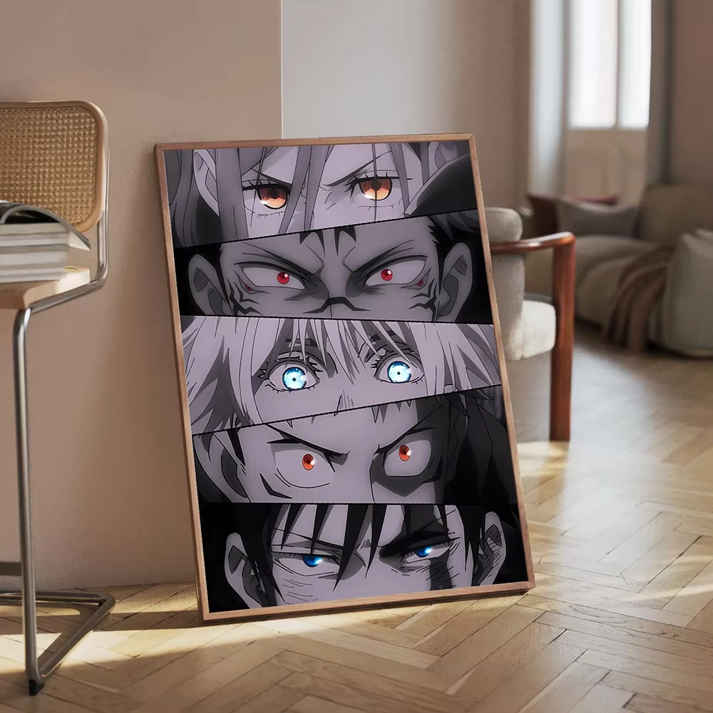 Affiche imprimée Anime Jujutsu Kaisen, Itadori Yuji Fushiguro Megumi ‌   Sukuna Collage toile peinture décor à la maison affiche Fans cadeaux
