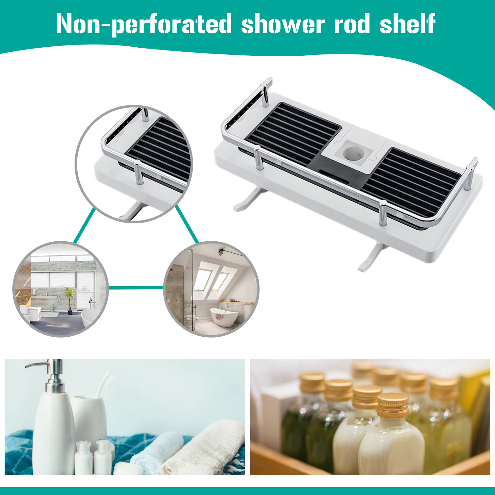 Pommeau de douche réglable à une seule couche, shampoing polyvalent, support de douche, conception creuse, dernière évaluation recommandée