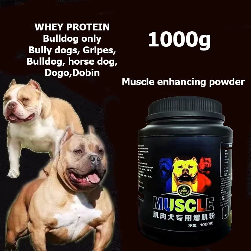 Poudre de protéines de lactosérum Bulldog Muscle Builder 1 kg Bully-pitbull, augmente l'endurance, nutrition pour animaux de compagnie, pour chiots et chiens adultes