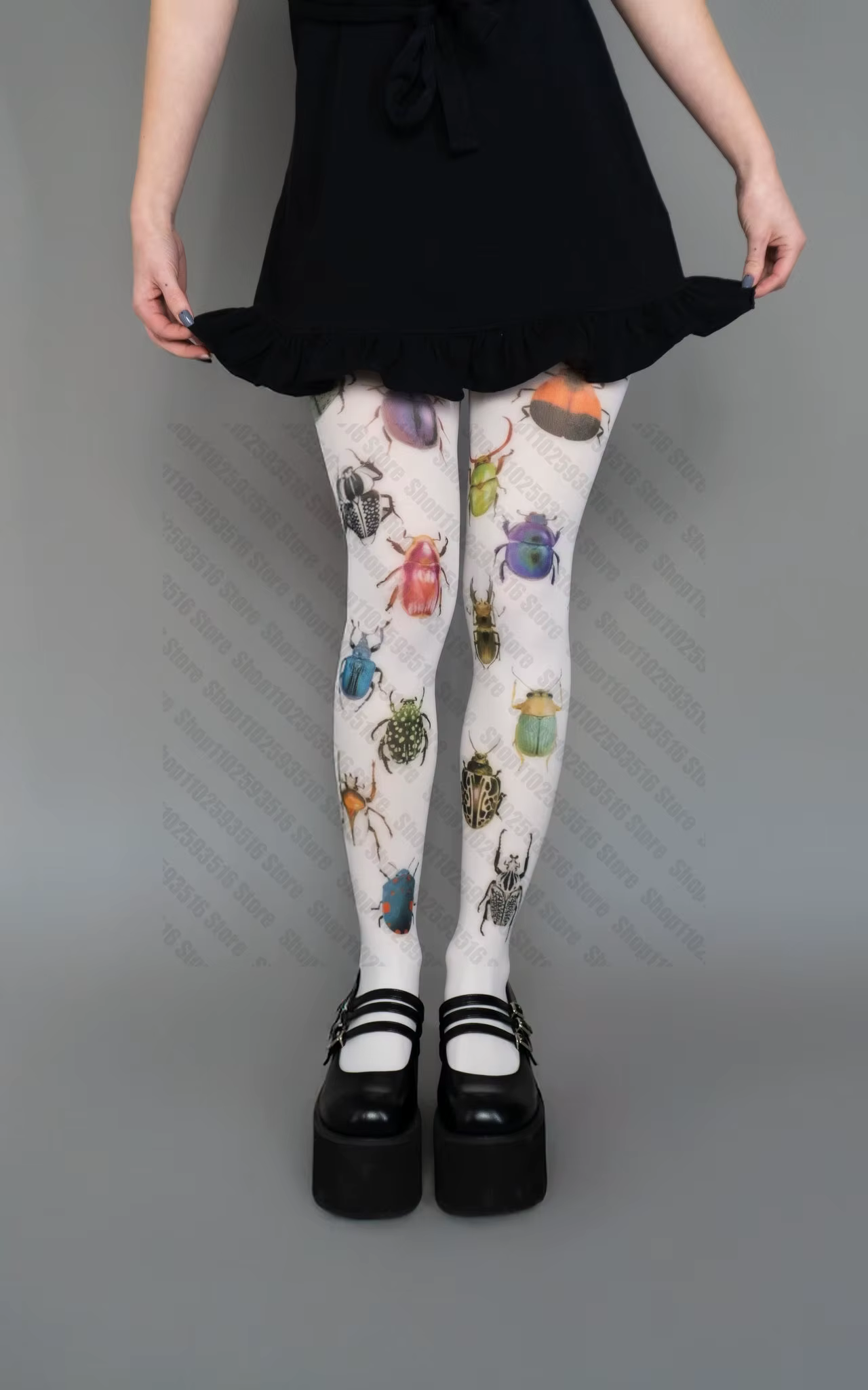 Collants Y2k avec motif gothique Lolita Harajuku, bas pour femmes, Sissy, Sexy, Shoopy Emo Punk, body Emo