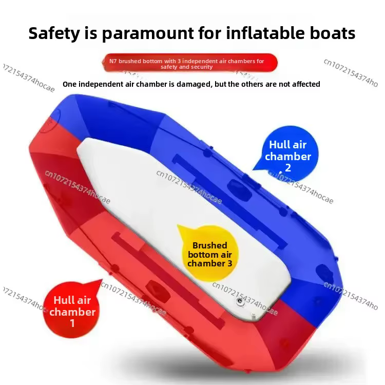 Raft en caoutchouc épais fond dur bateau gonflable résistant à l'usure 2-3 personnes Kayak bateau gonflable Hovercraft bateau de pêche à la dérive