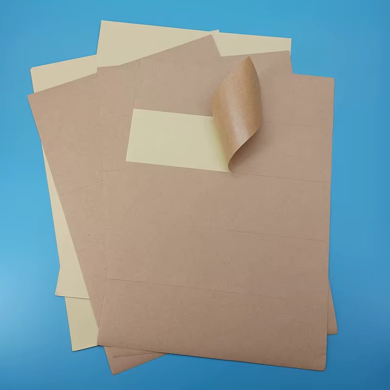 10 feuilles de 700 autocollants découpés brun mats rectangulaires, étiquettes adhésives A4 carrées en papier kraft découpé auto-adhésif