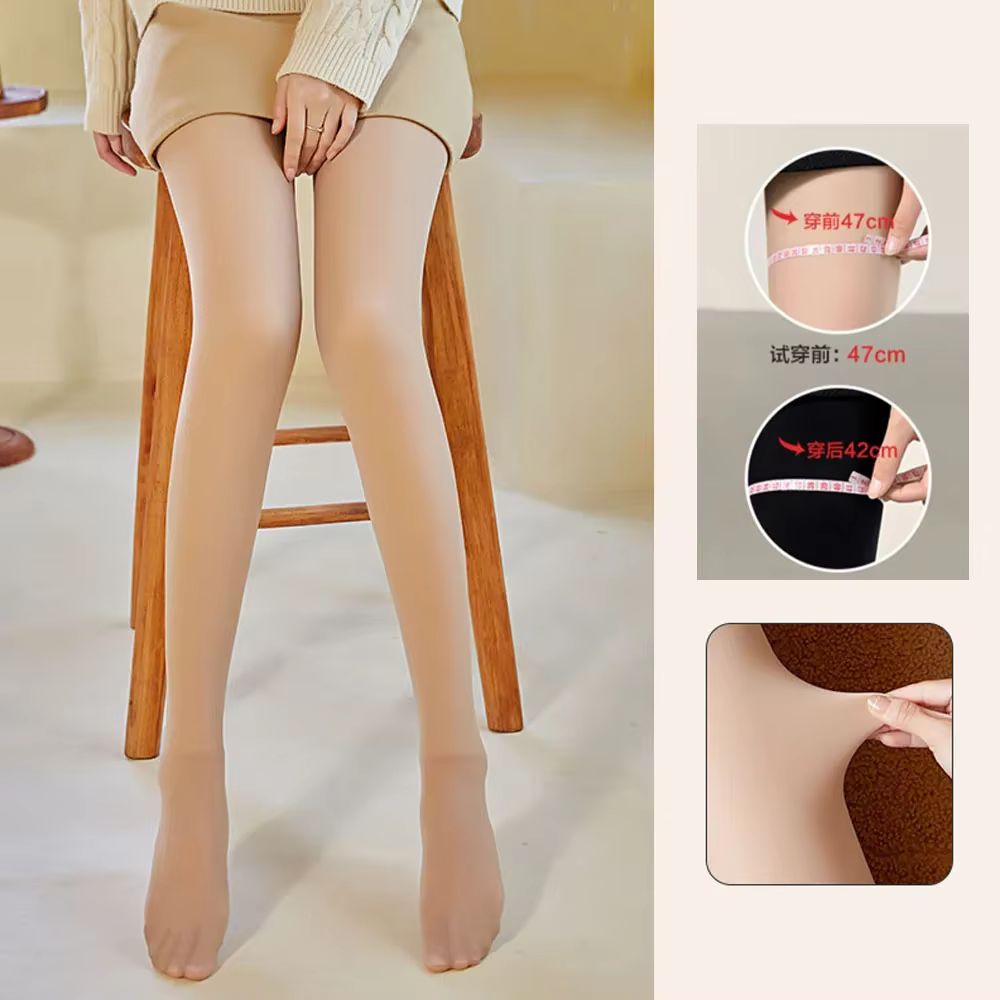 Collants épais doublés de polaire pour femmes