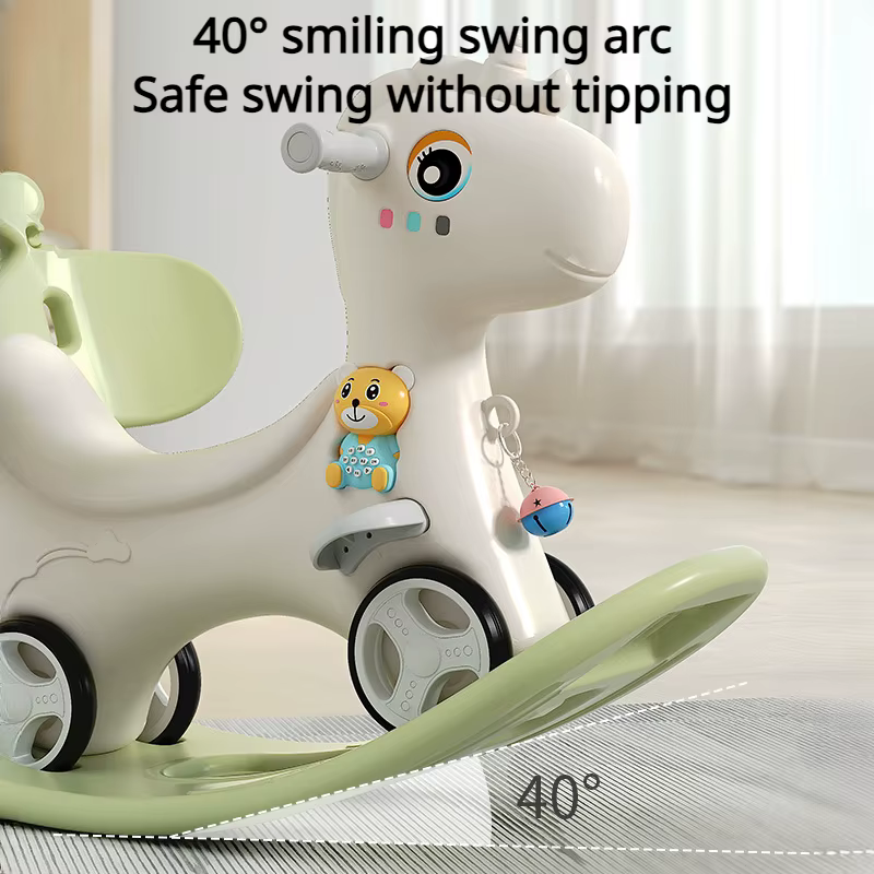 Cheval à bascule pour tout-petits, jouet à bascule pour bébé, cadeau d'anniversaire et de noël amusant pour enfants, vélo d'équilibre avec poignée poussoir