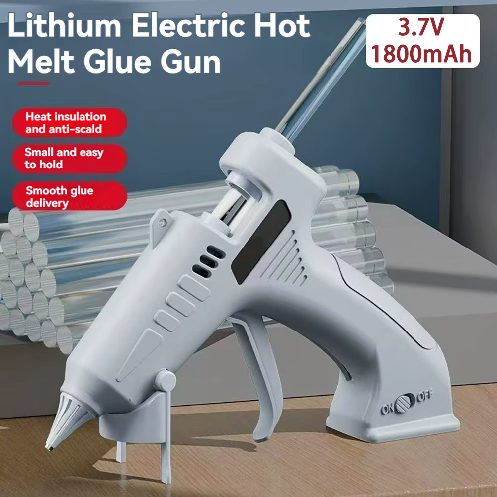 Pistolet à colle thermofusible sans fil pour enfants, 3.7V, 1800mAh, chargeur USB, pistolet en Silicone chaud, bâtons de colle de 7mm, anti-fuite et anti-brûlure
