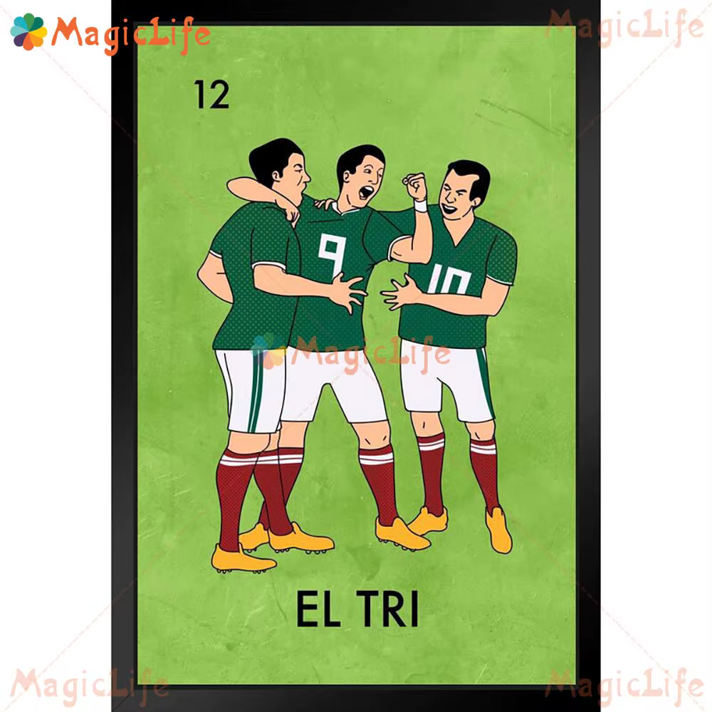 Affiches de cartes de jeu de loterie mexicaine de dessin animé EL BAILADOR, images murales pour salon, peinture sur toile d'art mural sans cadre