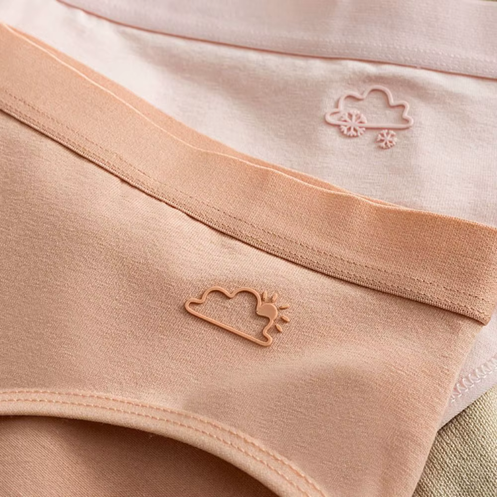 Lot de 5 culottes taille moyenne couleur unie avec entrejambe en coton