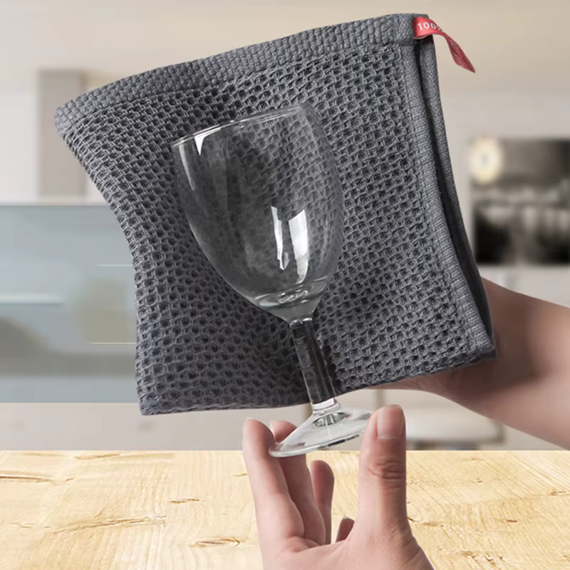 Serviette en coton douce et absorbante, chiffons de cuisine en nid d'abeille, serviette de lavage du visage respirante, chiffon de nettoyage ménager