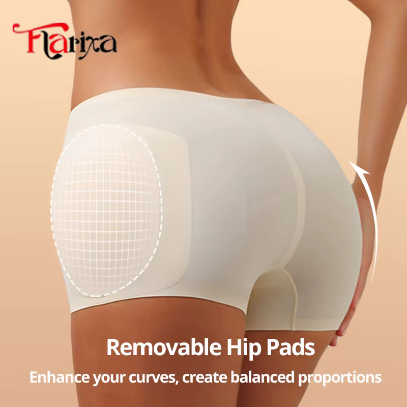 Flarixa coussinets de hanche Shapewear culottes tissu de glace contrôle du bas de l'abdomen Boxer Shorts femmes rehausseur de fesses sous-vêtements rembourrés respirant