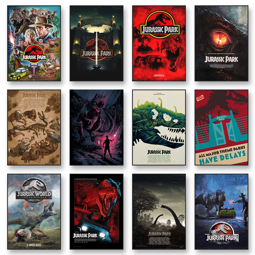 Affiche de film J-Jurassic Park, impression sur toile, peinture décorative de films classiques pour la décoration de la maison et de la chambre à coucher, cadeau pour les fans de films