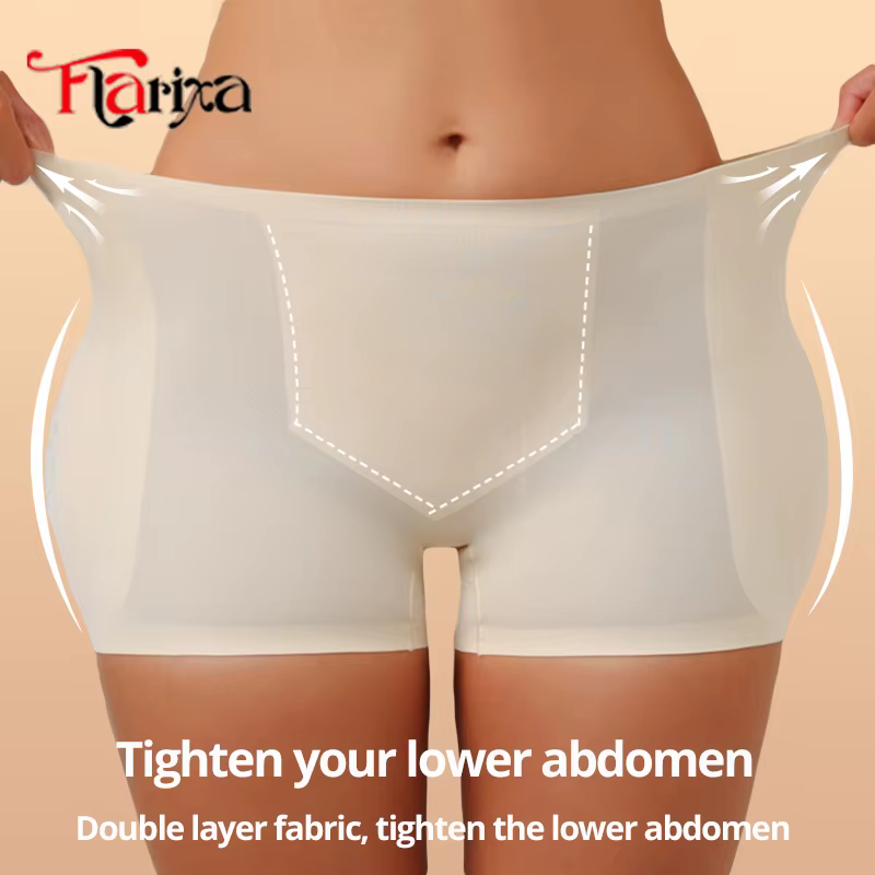Flarixa coussinets de hanche Shapewear culottes tissu de glace contrôle du bas de l'abdomen Boxer Shorts femmes rehausseur de fesses sous-vêtements rembourrés respirant