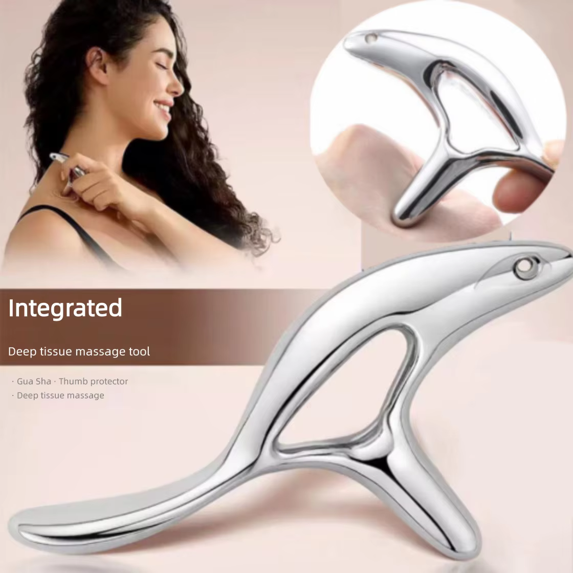 Bâton de massage triangulaire pour points d'acupuncture, grattoir en acier pour le drainage des méridiens plantaires, masseur corporel complet pour le dos