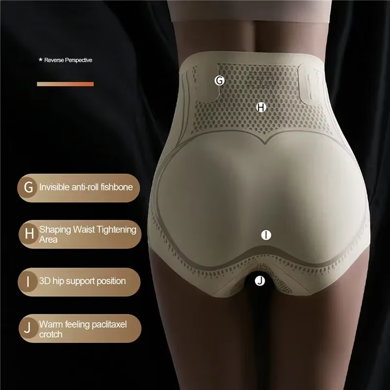Taille haute glace soie façonnage culottes femmes sans couture Shorts corps Shaper slips pour femme respirant hanche ascenseur pantalon Shapewear