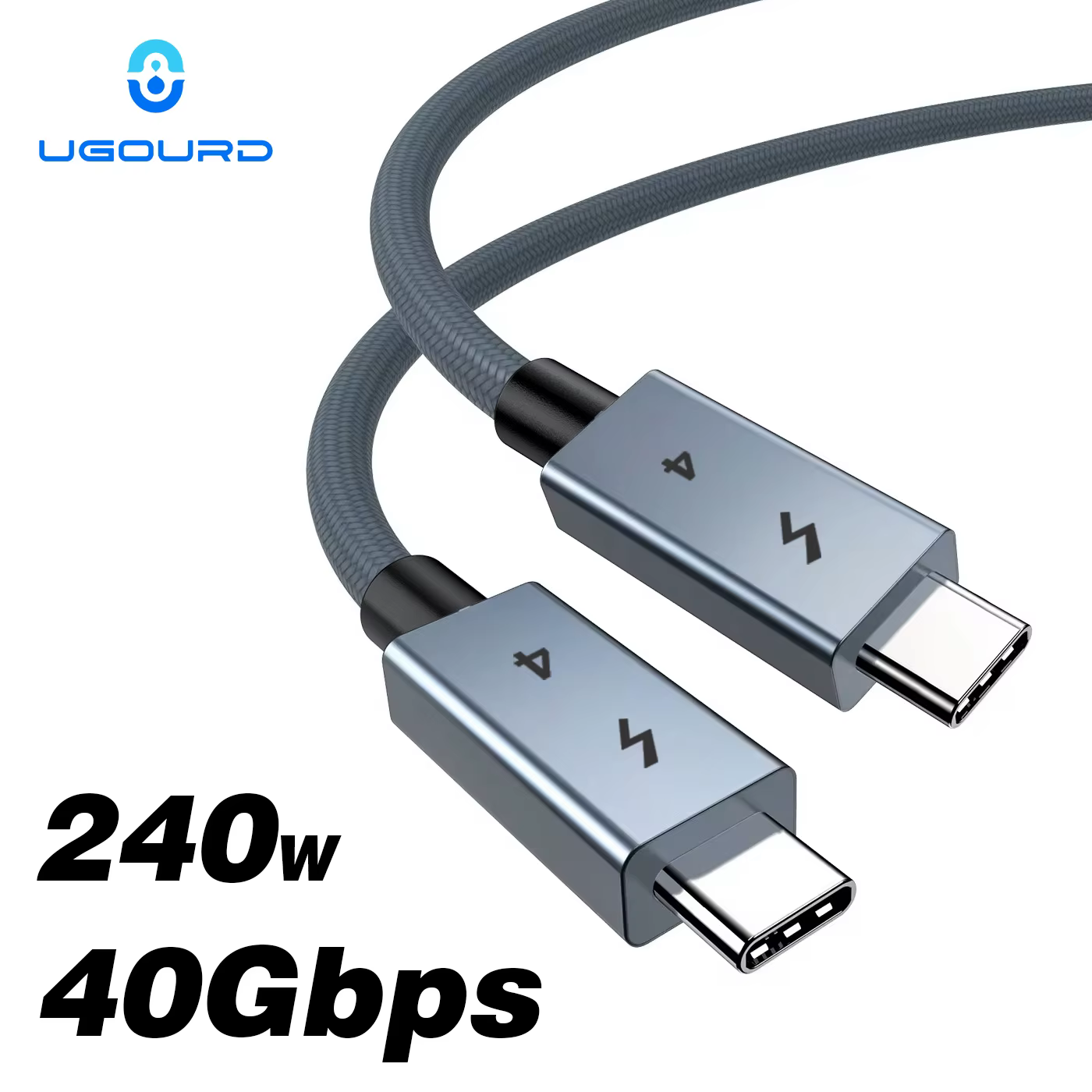 Câble USB4 UGOURD Thunderbolt 4 Type C 40 Gbps 0,2 m 1 m 2 m 3 m USB C vers USB C 240 W Câble de charge rapide Thunderbolt 3 pour EGPU SSD