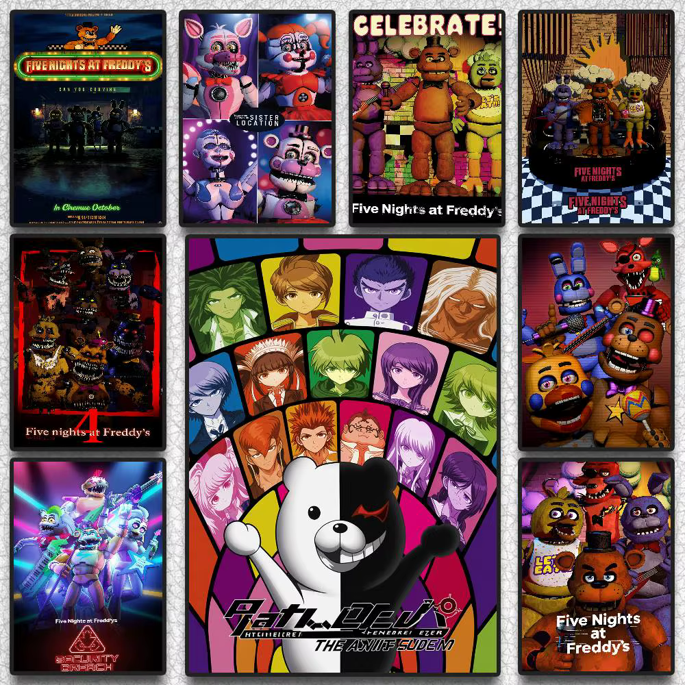 Affiche artistique Five Nights at Freddy's (FNaF) – Décoration d'intérieur, cadeau pour chambre à coucher et salon