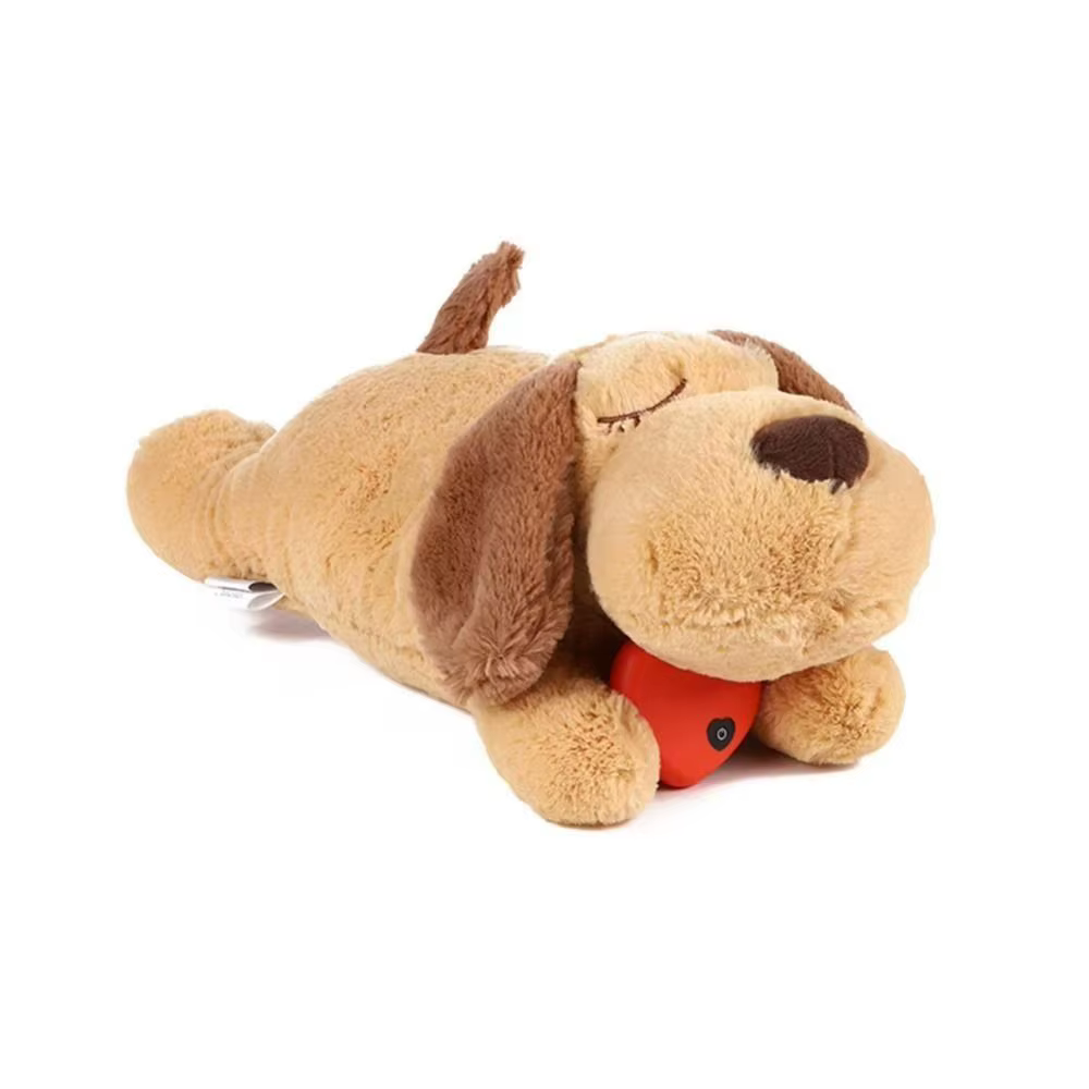 Aide au sommeil chien battement de coeur jouet soulagement de l'anxiété formation comportementale couché chien Fidget jouet doux en peluche chiot en peluche poupée