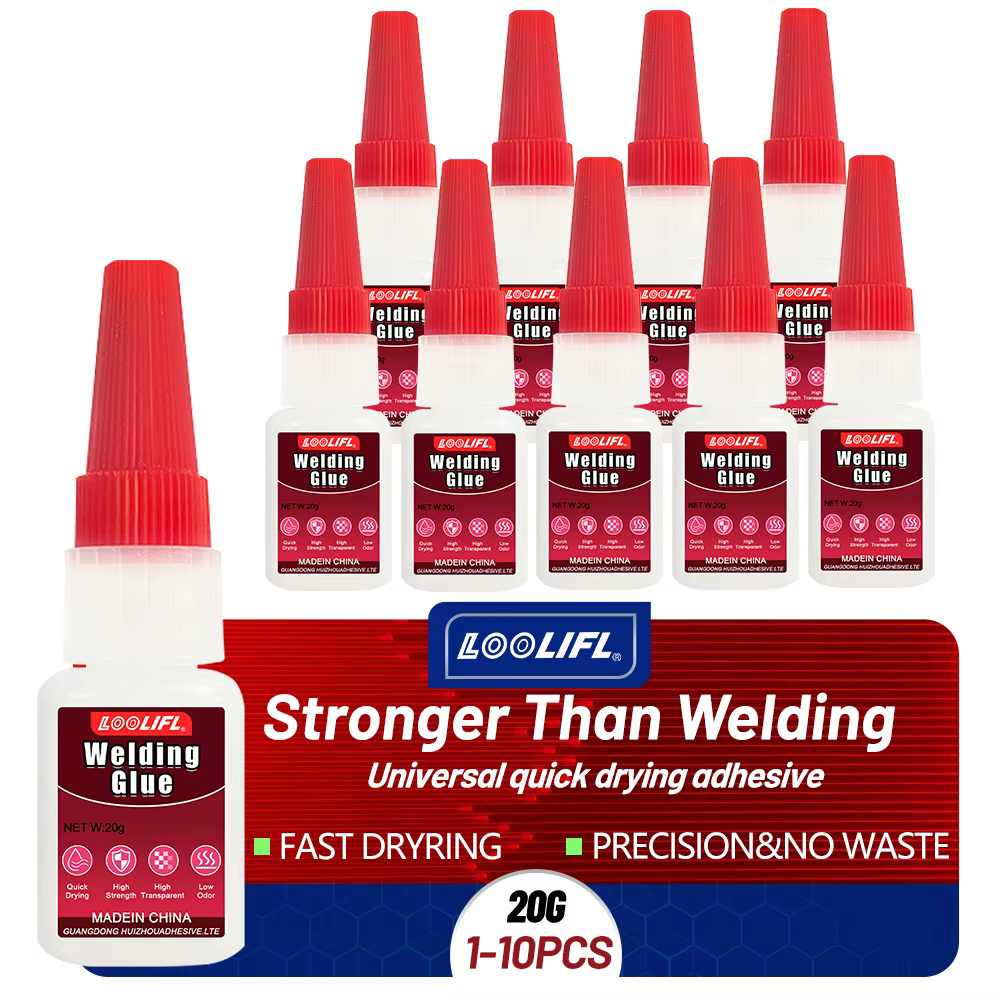 LOOLIFL Colle instantanée super forte universelle, colle de soudage puissante à haute viscosité pour métal, verre, bois, adhésif DIY, outil à séchage rapide