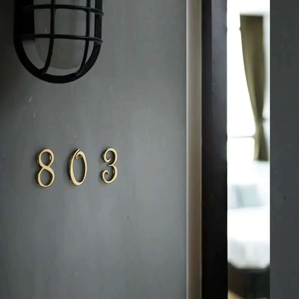 Nordic Network Red Wind in Style Brass Home Door Room No. Numéro d'identification numérique résidentiel d'hôtel