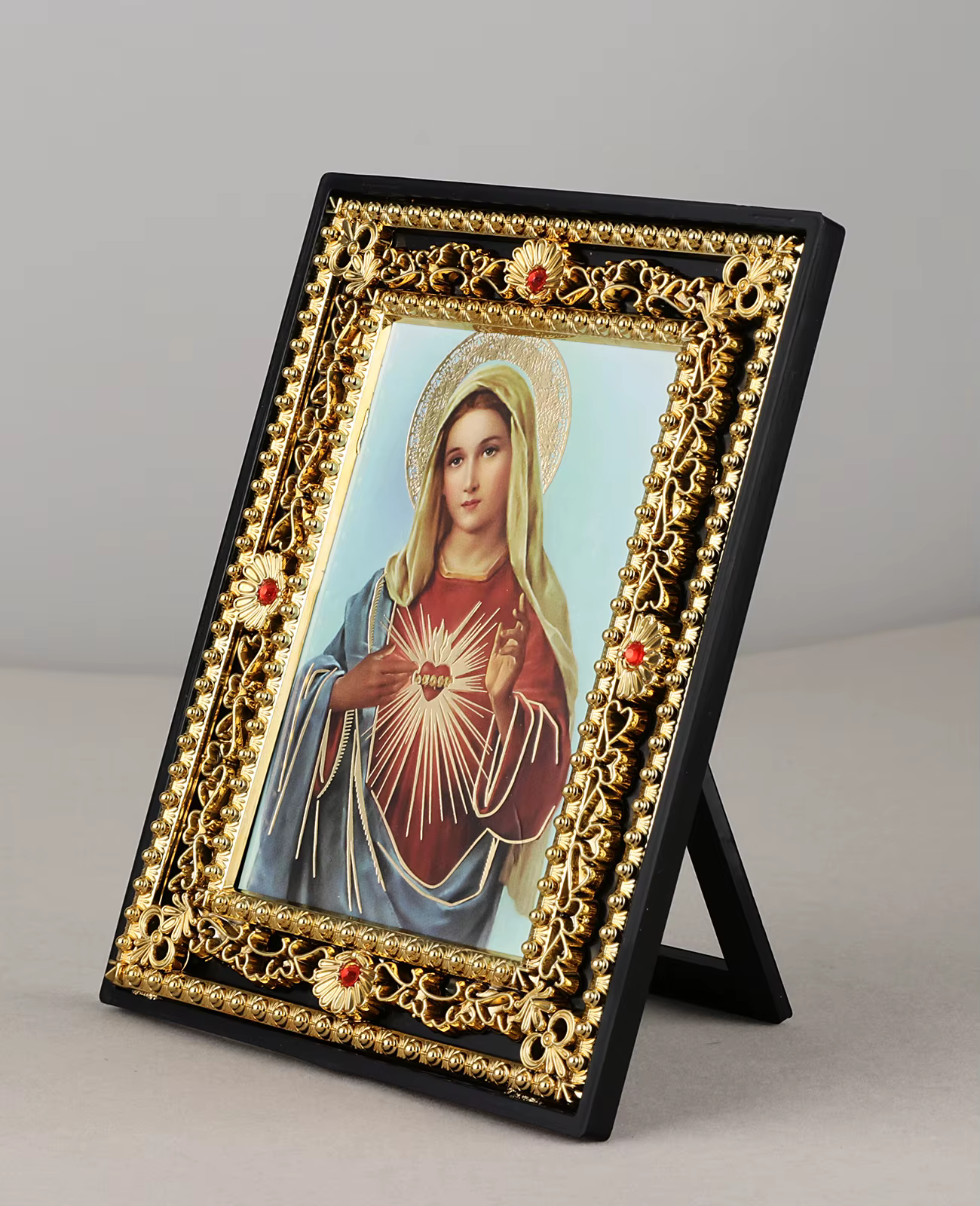 Figurine d'icônes de saint-Michael, cœur immaculé, vierge marie, icône de la sainte famille, cadre carré, Collection de décoration de table pour la maison et l'église