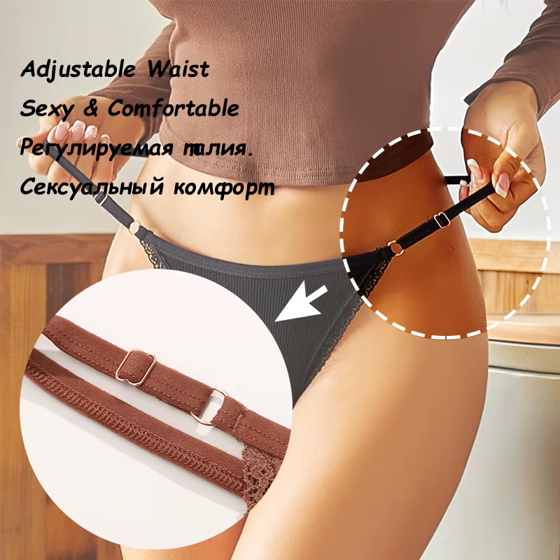 5 pièces/ensemble culottes en coton Sexy string sous-vêtements pour femmes t-back Lingerie Femme caleçons taille