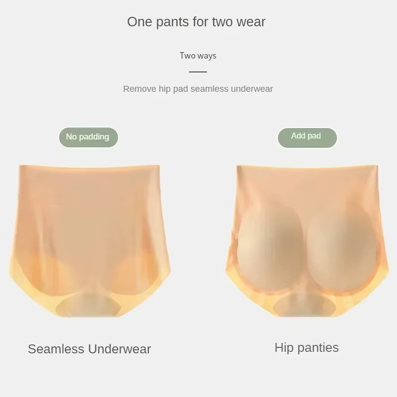 Culotte gainante sans couture d'été avec coussinets en silicone pour les hanches et rehausseurs de fesses