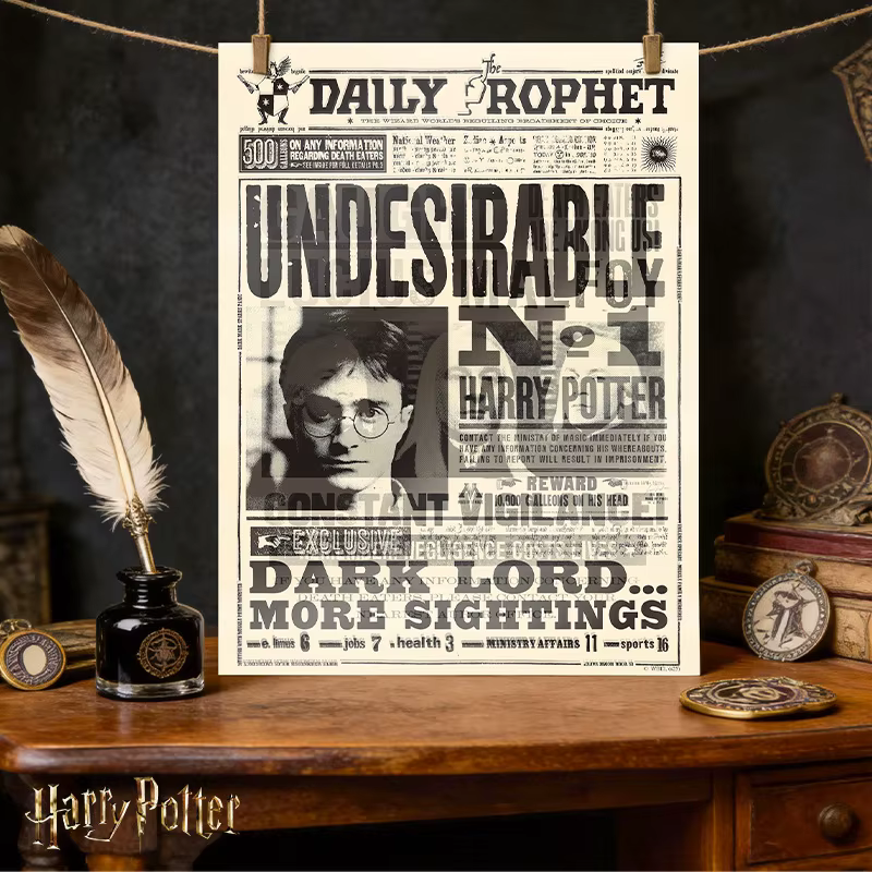 Nouvelle affiche lenticulaire officielle Harry Potter : Réplique des trois affiches de recherche et de la scène de la Prédiction, cadeaux pour fans
