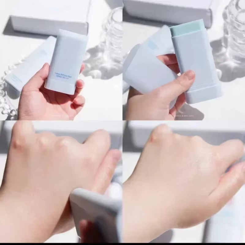 Bâton de Protection solaire coréen pour le visage, bleu clair, mat, pour peau douce et soyeuse, en coton, Texture aqueuse, Protection UV, nouveau