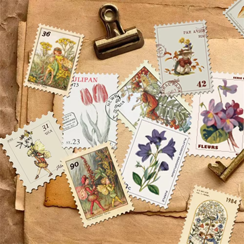 10/20/50 pièces tous différents timbres-poste Vintage autocollants Desc pour Scrapbooking et journal