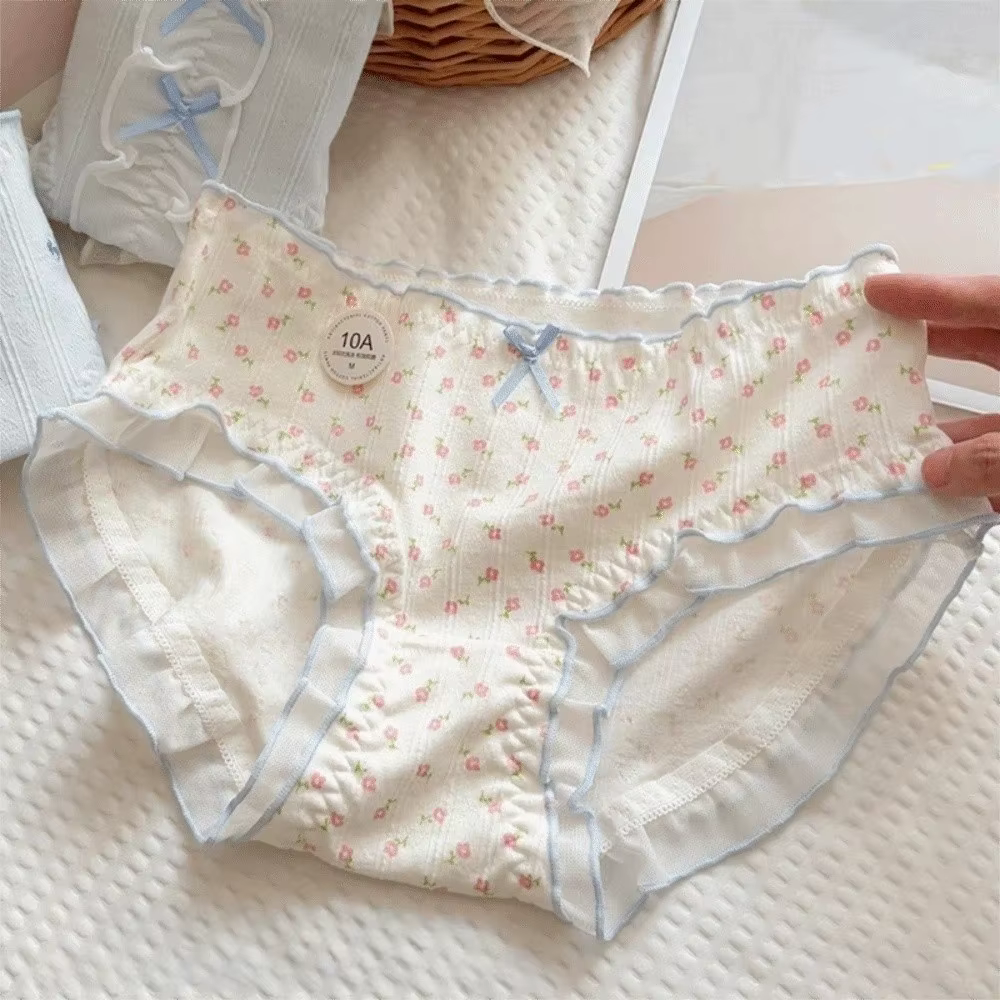 Culottes en coton à fleurs style français