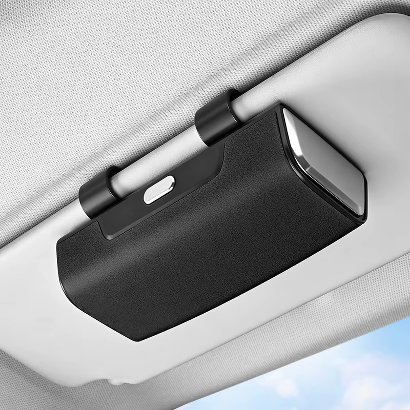 Boîte de protection universelle multifonctionnelle pour lunettes de soleil de voiture, boîte de rangement pour lunettes de soleil et porte-lunettes, pare-soleil à clipser, voiture