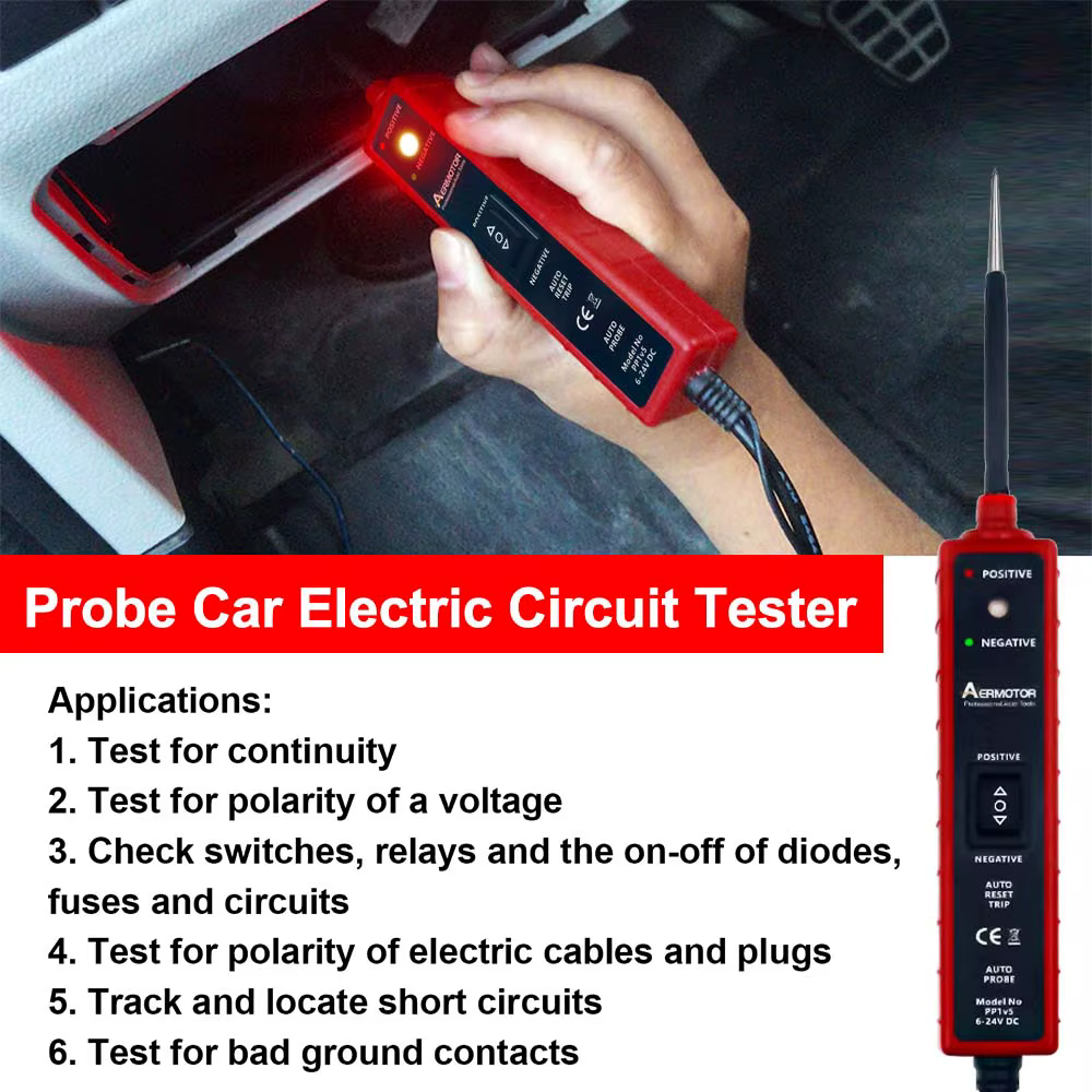 Testeur de Circuit électrique automobile, testeur de système électrique de voiture, testeur de Circuit Automobile avec interrupteur d'alimentation, Diagnostic du véhicule