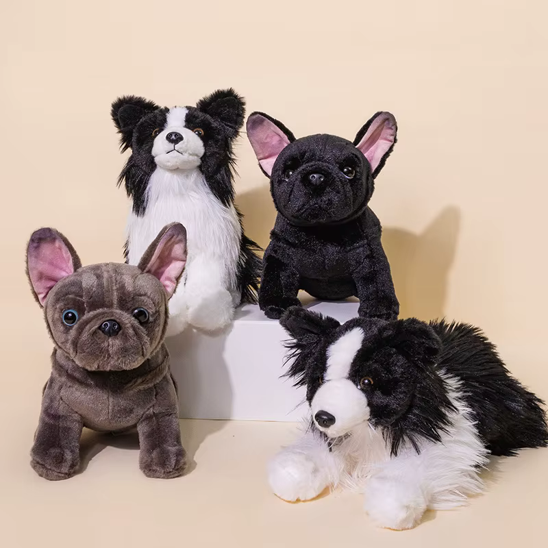 Peluche chien bouledogue français, Border Collie, Chihuahua, 22cm, mignon, Kawaii, joli cadeau d'anniversaire pour enfants, 1 pièce