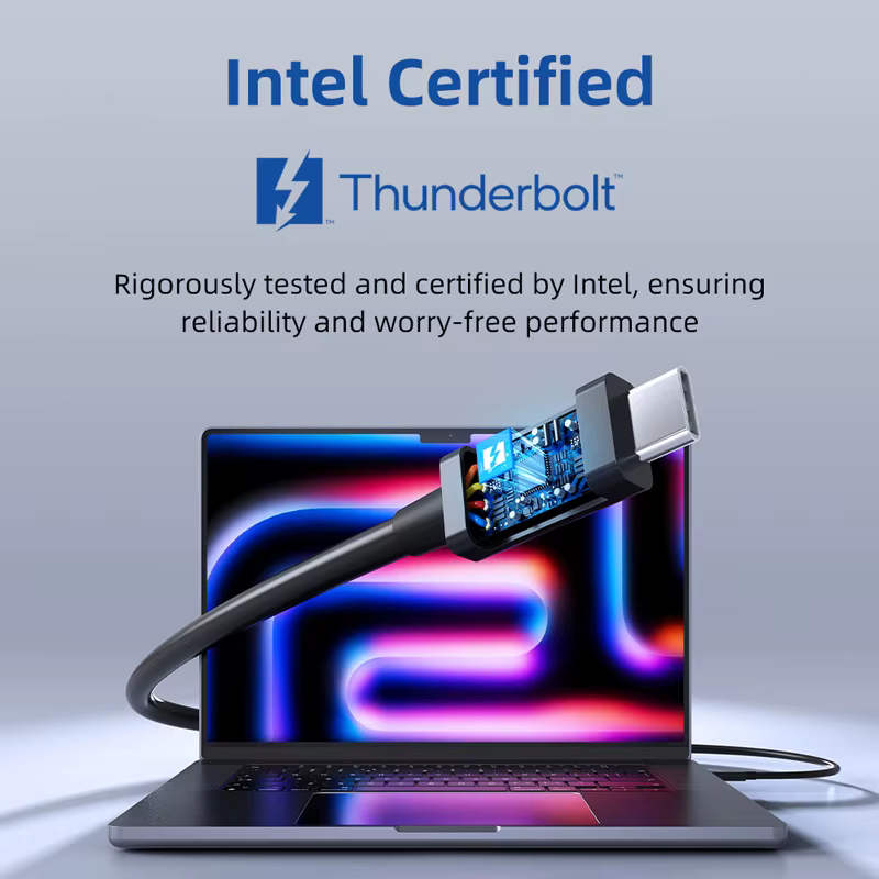 Câble CABLETIME Thunderbolt 5 120Gbps PD 240W câble de données certifié Intel charge rapide 8K60Hz câble de Type C pour SSD Mac/PC iPad