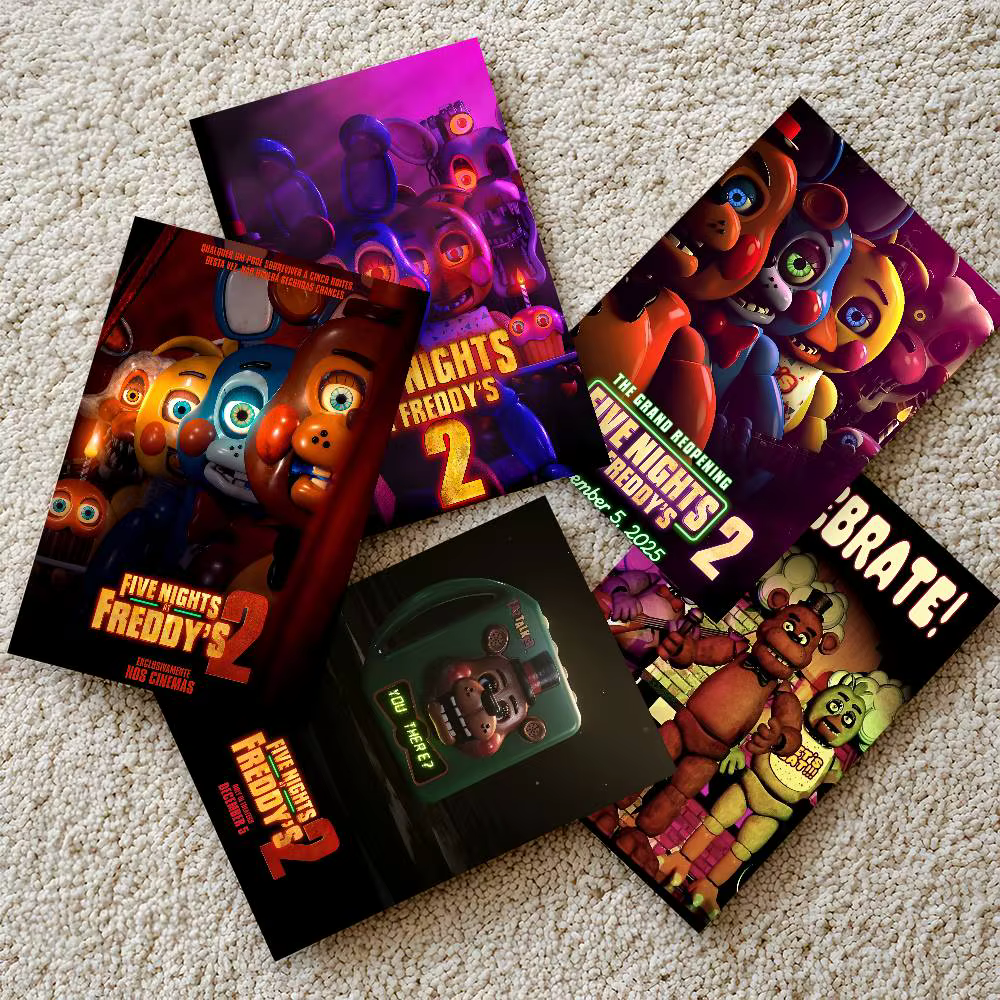 Affiche de dessin animé Fnaf Five-nights-At-Freddys 2, autocollant étanche pour décor de salle de Bar, cadeau imprimé de haute qualité