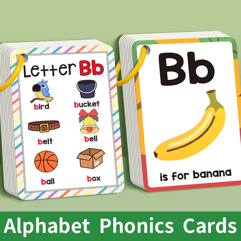 26 lettres cartes de l'alphabet anglais 156 mots avec images cartes flash pour enfants cartes de conception colorée A-Z cartes de mots cadeaux pour enfants