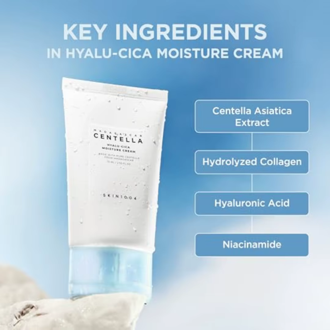 Crème hydratante pour le visage SKIN1004 Hyalu-Cica, hydratation intense pour peaux sèches et déshydratées, soin coréen pour la peau