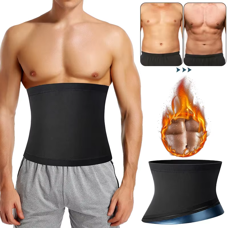 Hommes Abdomen réducteur Sauna corps Shaper Fitness sueur tondeuse ceinture taille formateur ventre minceur Shapewear