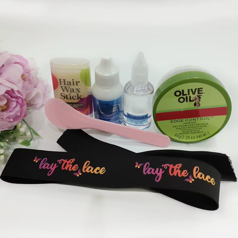 Kit de colle pour Perruque, 6 pièces, accessoires de perruque, bande de Fusion de dentelle, bâton de cire pour cheveux, colle avant en dentelle et dissolvant de contrôle des bords