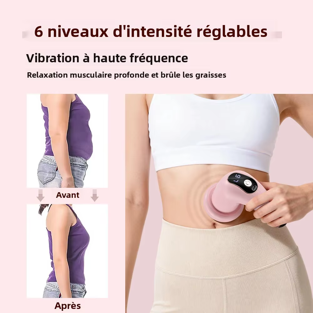 Brûleur de graisse électrique, masseur amincissant à 6 niveaux pour la perte de poids, pour l'abdomen, le ventre, le cou, appareil de mise en forme du corps, recharge USB