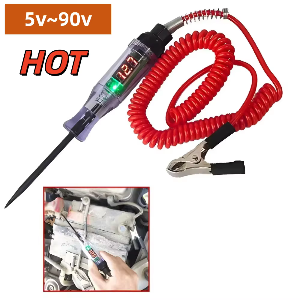 Testeur de circuit de tension pour voiture et camion, outils automobiles 6V 24V, sonde de diagnostic automobile, stylo de test, ampoule, stylo de mesure électrique