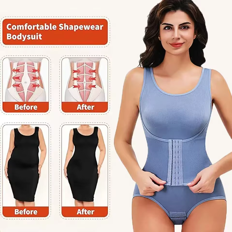 Body gainant amincissant pour femme avec fermeture éclair