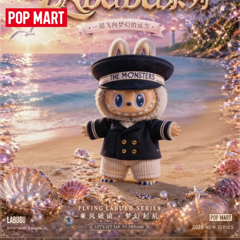Nouveau, authentique et en stock : POP MART De Vliegende LABUBU 18cm – Jouet tendance « Brave The Wind and Waves » – Aventure audacieuse – Cadeau porte-bonheur