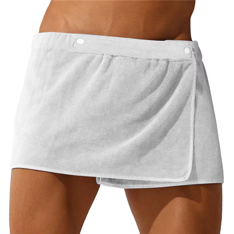 Pyjama en Microcarence Super Absorbant pour Homme, Vêtement de Nuit Court, Pantalon Fendu sur le Côté