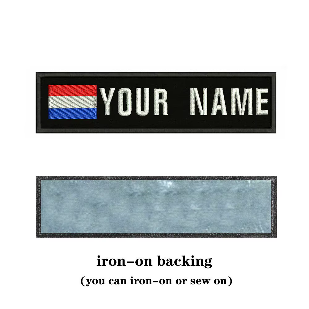 Dutch Feel Pays-Bas Nom et Texte Patch, Broderie Personnalisée, Strihear Danemark ge Iron On ou Patches, 10x2,5 cm