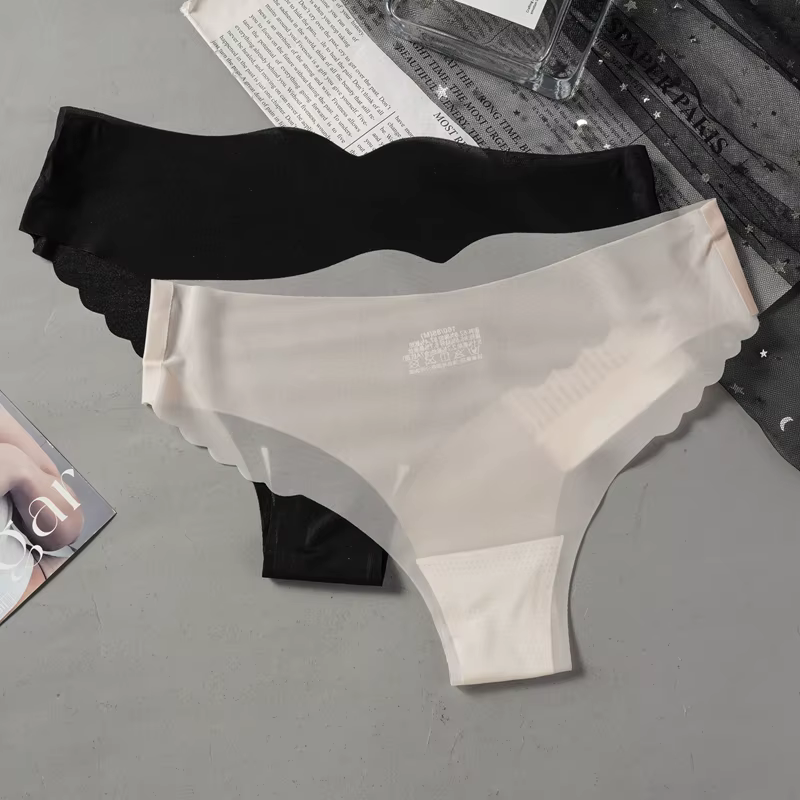 M-XL sans couture glace soie culottes femmes Sexy taille basse Ultra-mince Transparent slips antibactérien entrejambe sous-vêtement confortable