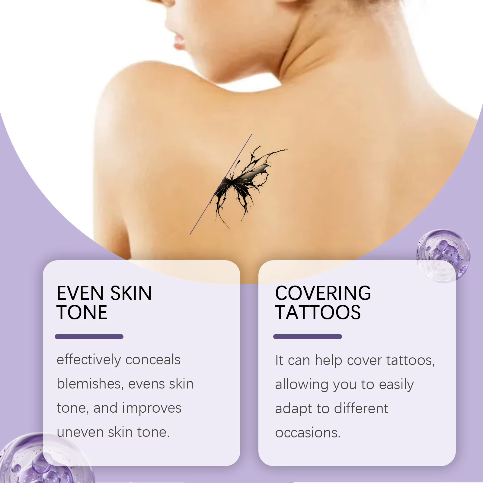 ​ EELHOE corps correcteur couverture complète couvrant tatouage résistant à la sueur imperméable