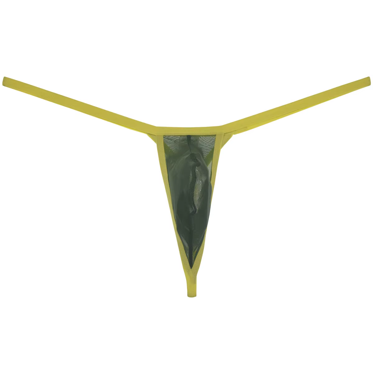Culotte string pour homme en maille transparente avec poche de maintien