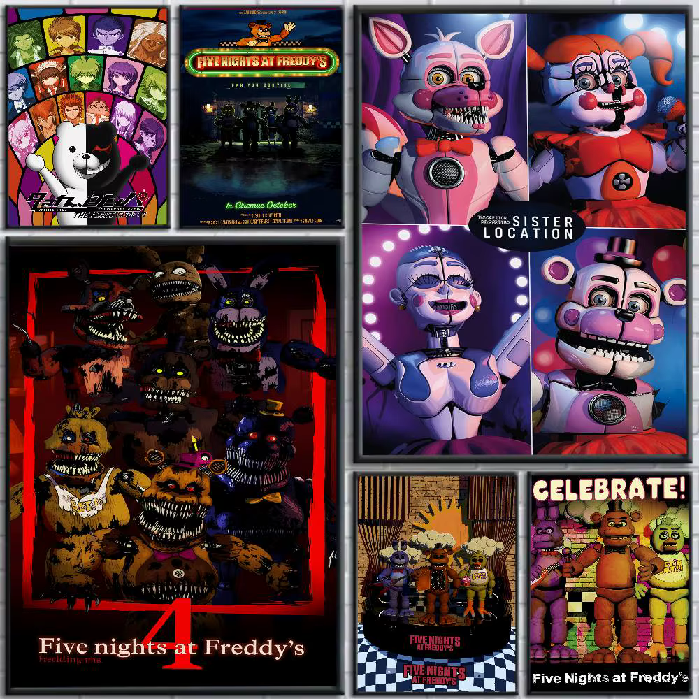 Affiche artistique Five Nights at Freddy's (FNaF) – Décoration d'intérieur, cadeau pour chambre à coucher et salon